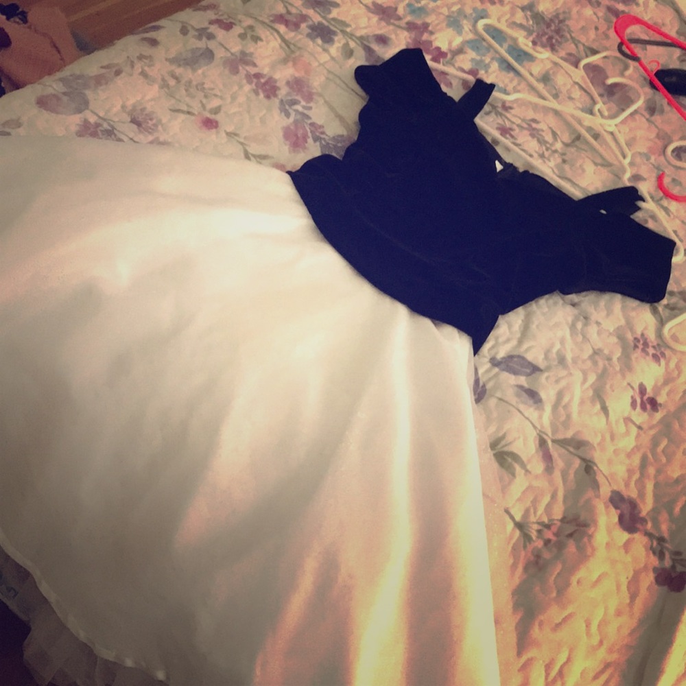 White elegant dress.